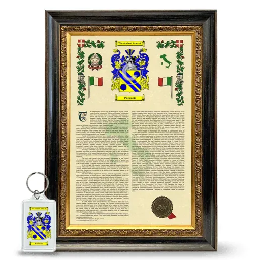 Varvaris Framed Armorial History and Keychain - Heirloom