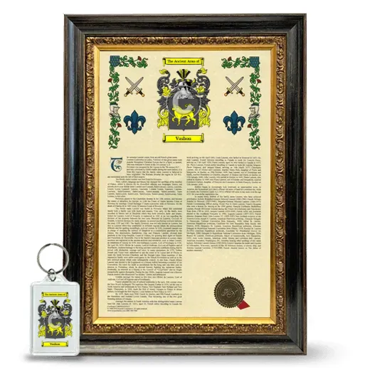 Vashon Framed Armorial History and Keychain - Heirloom
