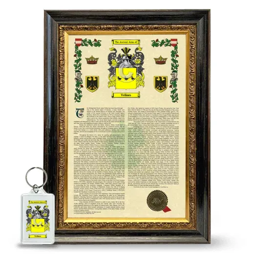 Velines Framed Armorial History and Keychain - Heirloom