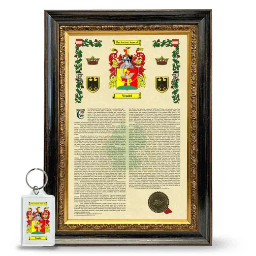 Vendel Framed Armorial History and Keychain - Heirloom