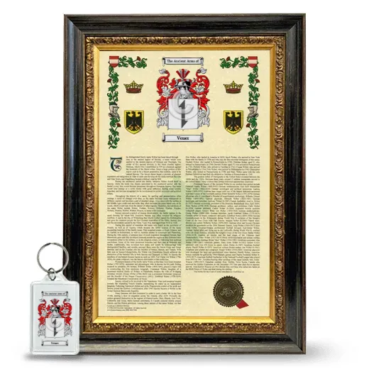 Vener Framed Armorial History and Keychain - Heirloom