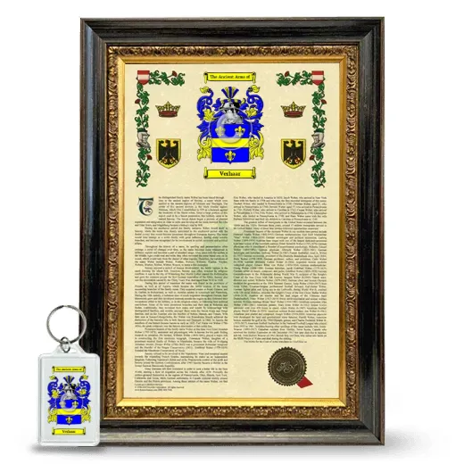 Verhaar Framed Armorial History and Keychain - Heirloom