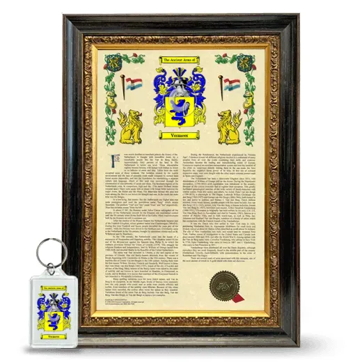 Vermeer Framed Armorial History and Keychain - Heirloom