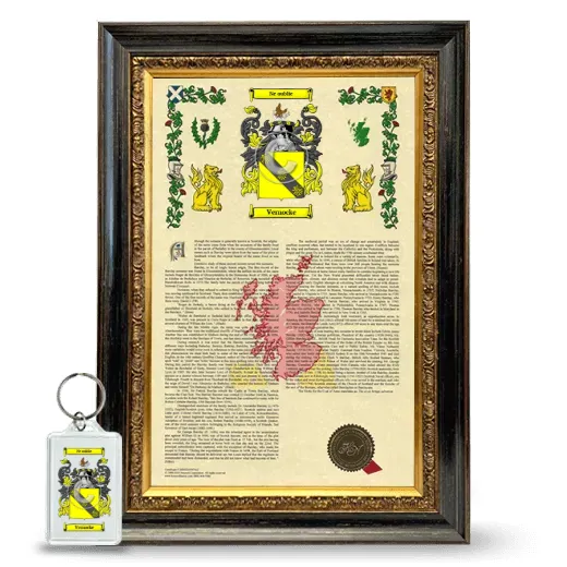 Vernocke Framed Armorial History and Keychain - Heirloom