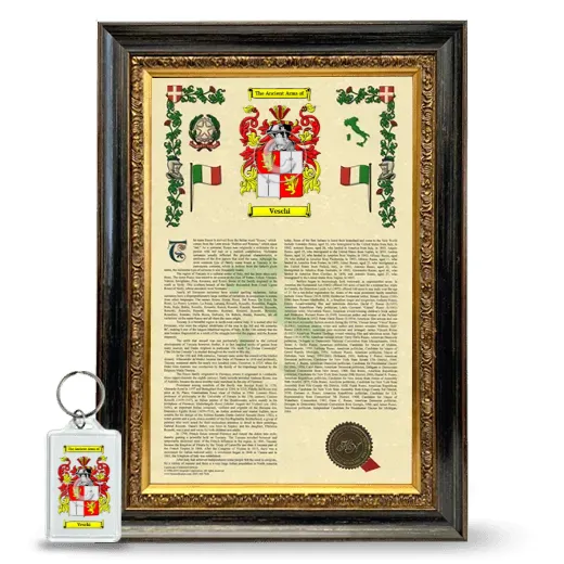 Veschi Framed Armorial History and Keychain - Heirloom