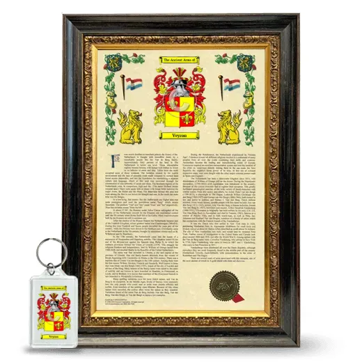Veyron Framed Armorial History and Keychain - Heirloom
