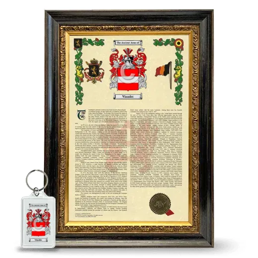 Viander Framed Armorial History and Keychain - Heirloom