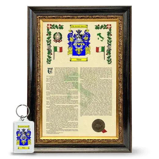 Viero Framed Armorial History and Keychain - Heirloom