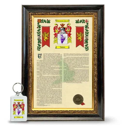 Vintner Framed Armorial History and Keychain - Heirloom