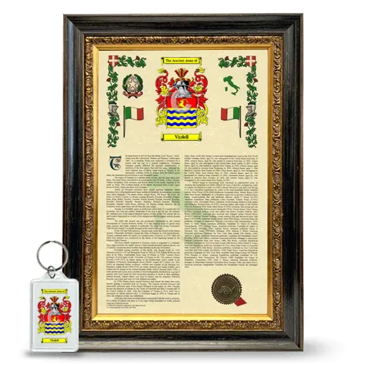 Virdell Framed Armorial History and Keychain - Heirloom