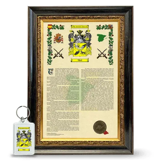 Vitel Framed Armorial History and Keychain - Heirloom