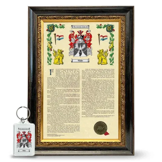 Vlake Framed Armorial History and Keychain - Heirloom