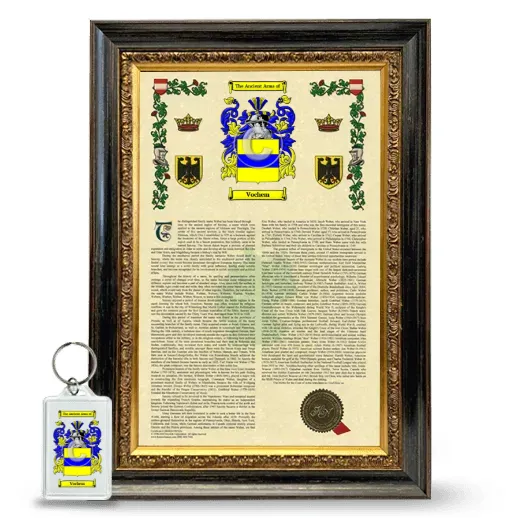Vochem Framed Armorial History and Keychain - Heirloom