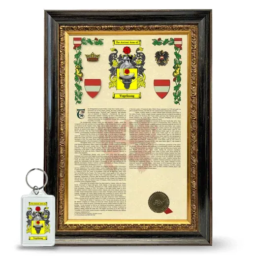 Vogelzang Framed Armorial History and Keychain - Heirloom