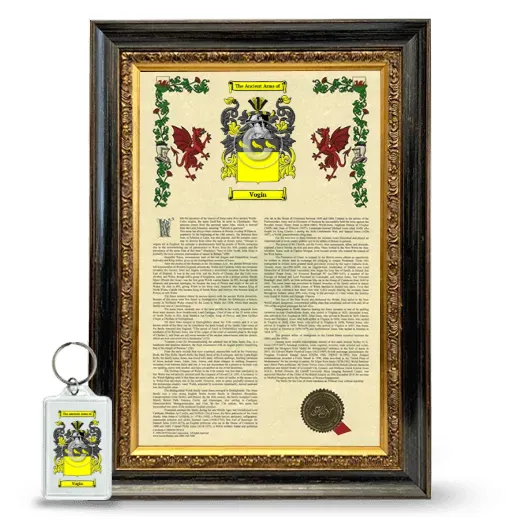 Vogin Framed Armorial History and Keychain - Heirloom