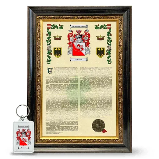 Von arx Framed Armorial History and Keychain - Heirloom