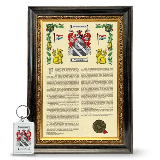 Vonschriltz Framed Armorial History and Keychain - Heirloom