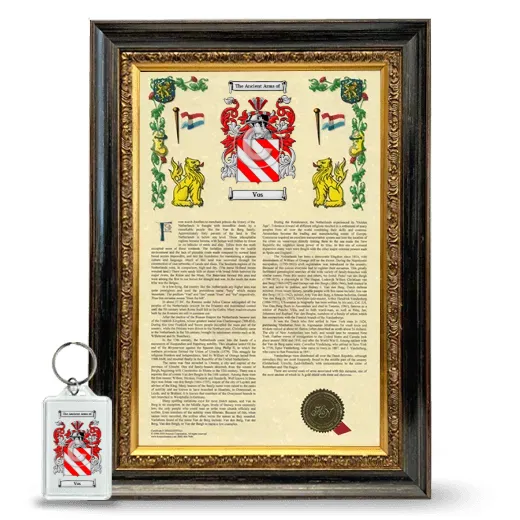 Vos Framed Armorial History and Keychain - Heirloom