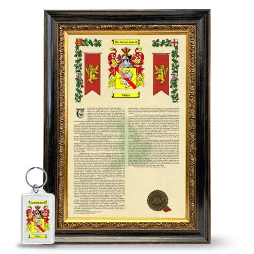 Voyce Framed Armorial History and Keychain - Heirloom