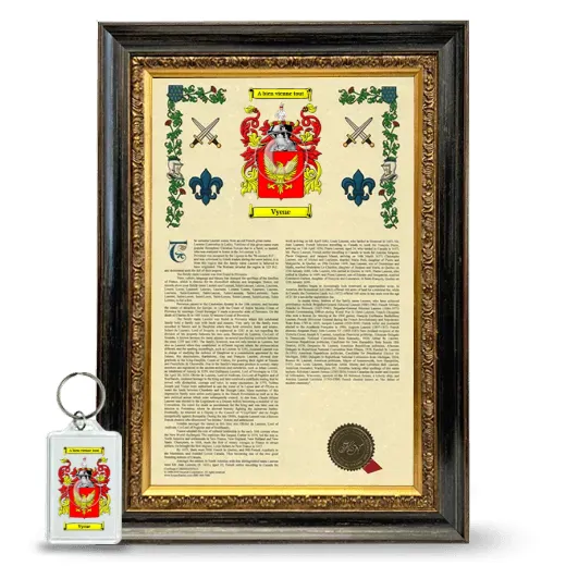 Vyene Framed Armorial History and Keychain - Heirloom