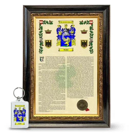 Wabel Framed Armorial History and Keychain - Heirloom