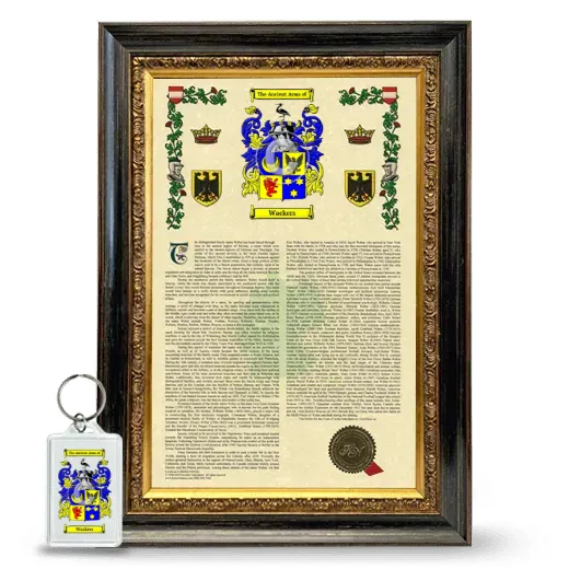 Wackers Framed Armorial History and Keychain - Heirloom