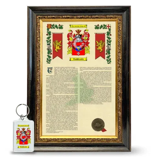 Waddtswith Framed Armorial History and Keychain - Heirloom