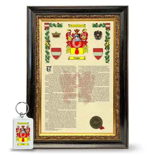 Wagler Framed Armorial History and Keychain - Heirloom