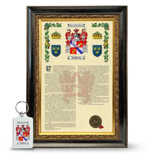 Wahlström Framed Armorial History and Keychain - Heirloom