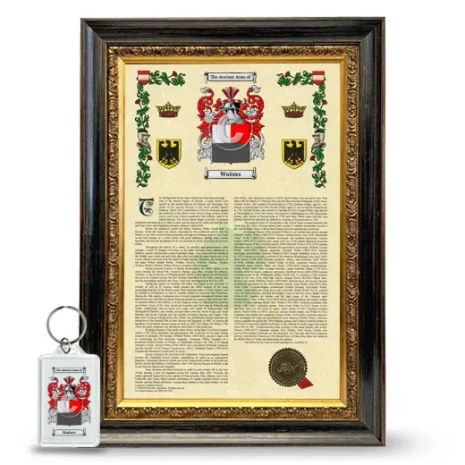 Waiters Framed Armorial History and Keychain - Heirloom