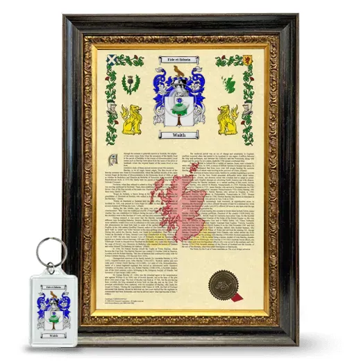 Waith Framed Armorial History and Keychain - Heirloom