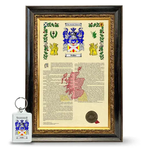 Walker Framed Armorial History and Keychain - Heirloom