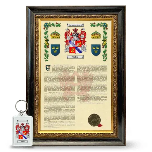 Wallén Framed Armorial History and Keychain - Heirloom