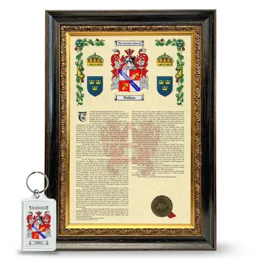 Wallens Framed Armorial History and Keychain - Heirloom