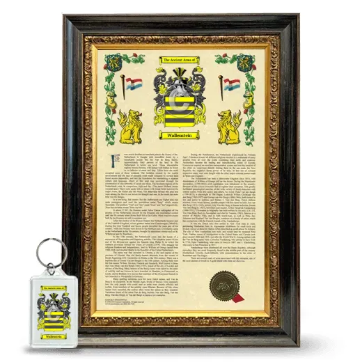 Wallenstein Framed Armorial History and Keychain - Heirloom