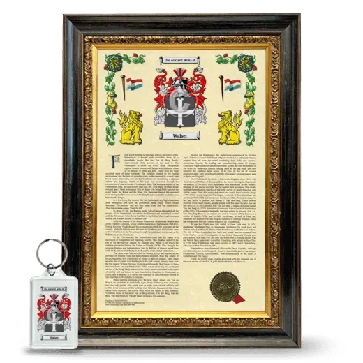 Walser Framed Armorial History and Keychain - Heirloom