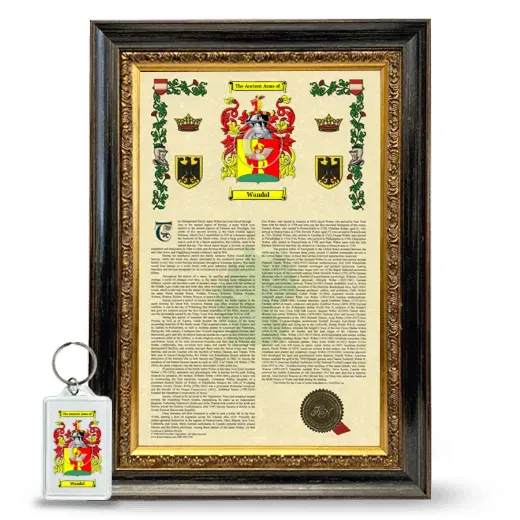Wandal Framed Armorial History and Keychain - Heirloom