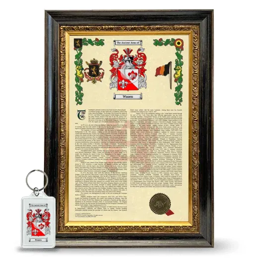 Wanen Framed Armorial History and Keychain - Heirloom