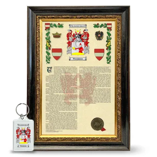 Wassmann Framed Armorial History and Keychain - Heirloom