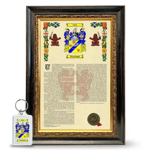 Waythough Framed Armorial History and Keychain - Heirloom