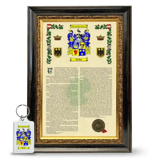 Wecker Framed Armorial History and Keychain - Heirloom