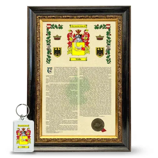 Weibe Framed Armorial History and Keychain - Heirloom