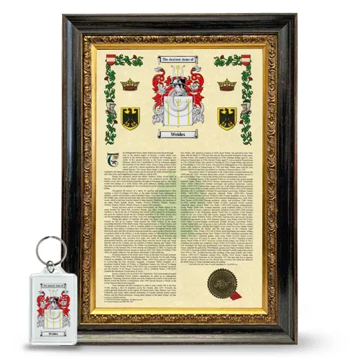 Weides Framed Armorial History and Keychain - Heirloom