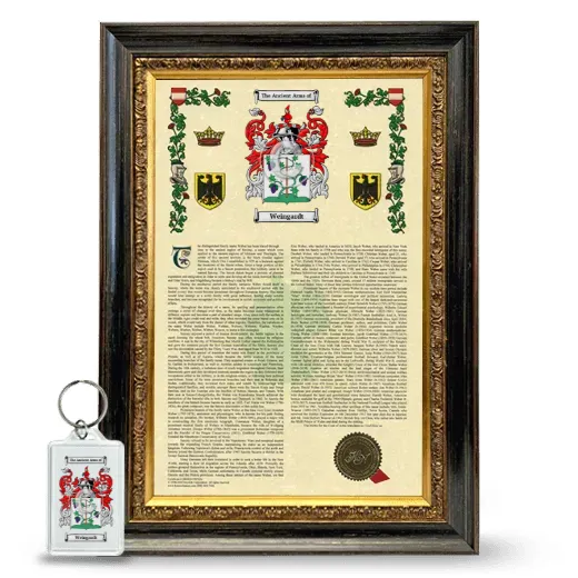Weingardt Framed Armorial History and Keychain - Heirloom