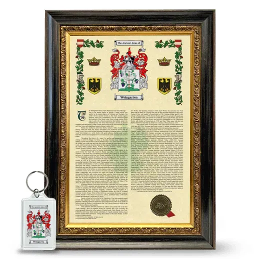 Weingarten Framed Armorial History and Keychain - Heirloom