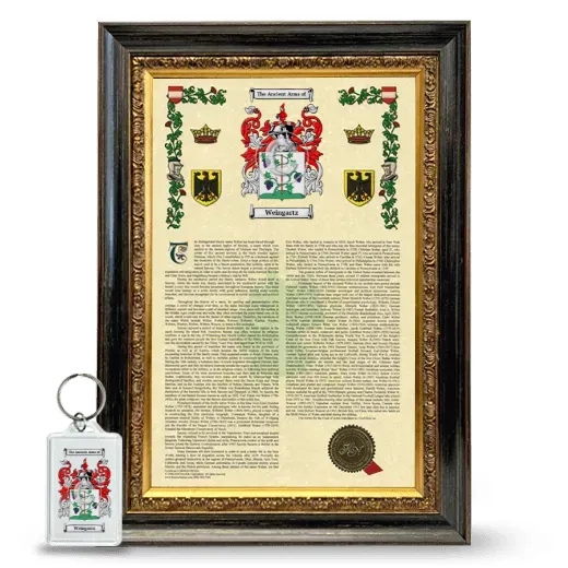 Weingartz Framed Armorial History and Keychain - Heirloom