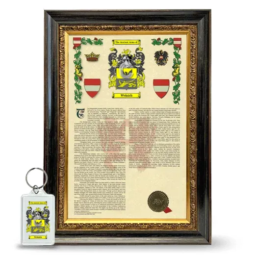 Weinich Framed Armorial History and Keychain - Heirloom
