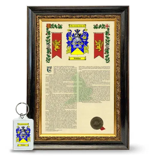 Welcher Framed Armorial History and Keychain - Heirloom