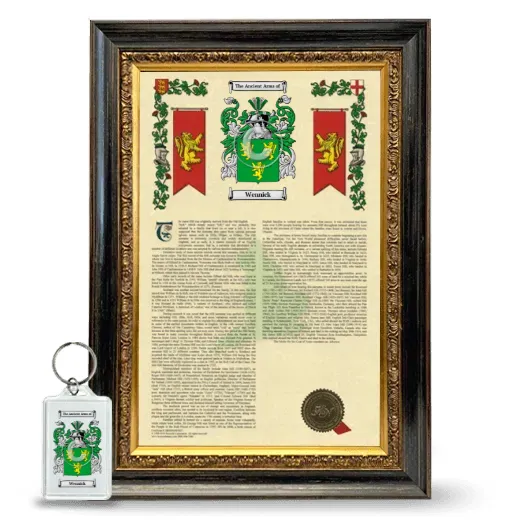 Wennick Framed Armorial History and Keychain - Heirloom