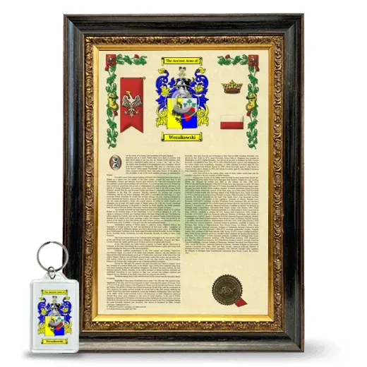 Wernikowski Framed Armorial History and Keychain - Heirloom
